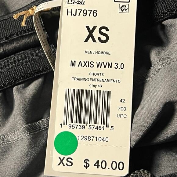 NWT Adidas Shorts Mens XS Axis 3.0 Woven Training Soccer Aeroready Gray Stretch - Picture 4 of 7